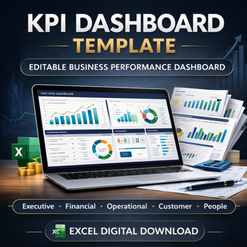 KPI Dashboard Template | Editable Business Performance Dashboard