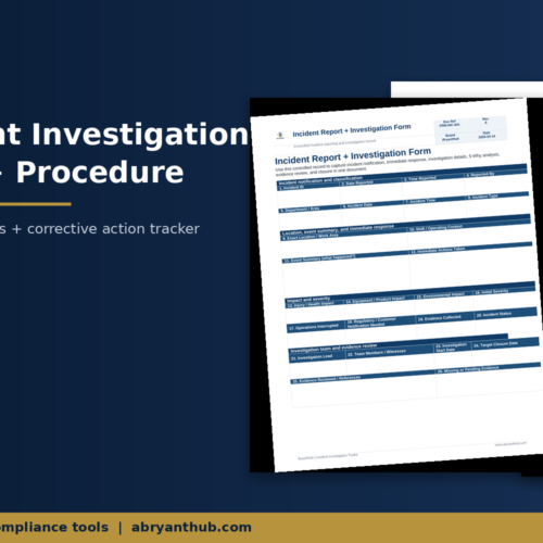 Incident Investigation Form & Procedure | Root Cause Analysis