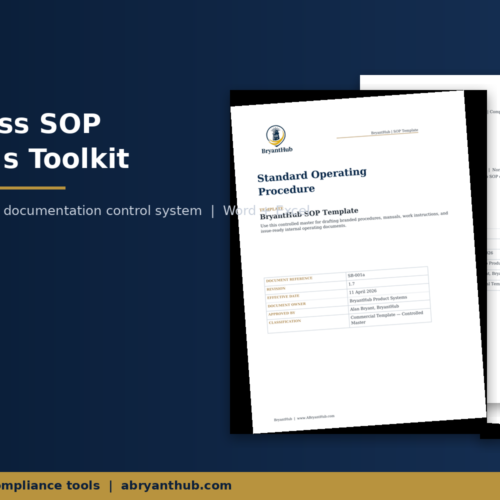 SOP Documentation Starter Pack | Professional Editable SOP Toolkit | BryantHub
